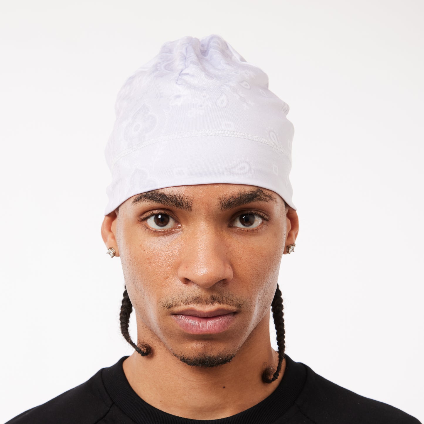 SKULL BEANIE - SILVER WHITE BANDANA