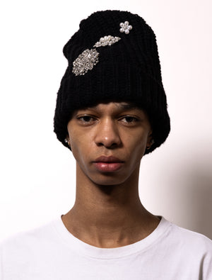 EMBELLISHMENT BEANIE - BLACK