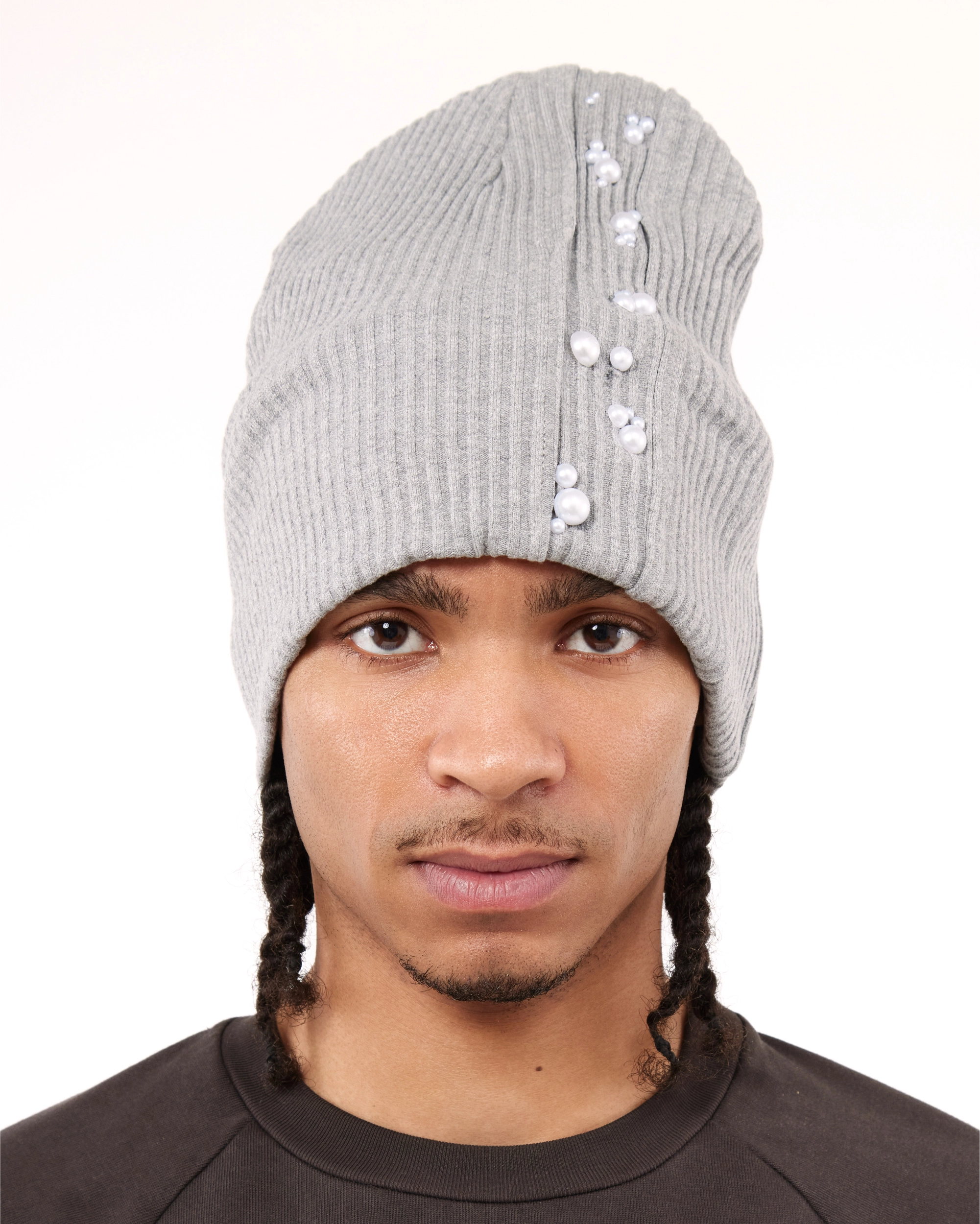 GREY RIB BEANIE
