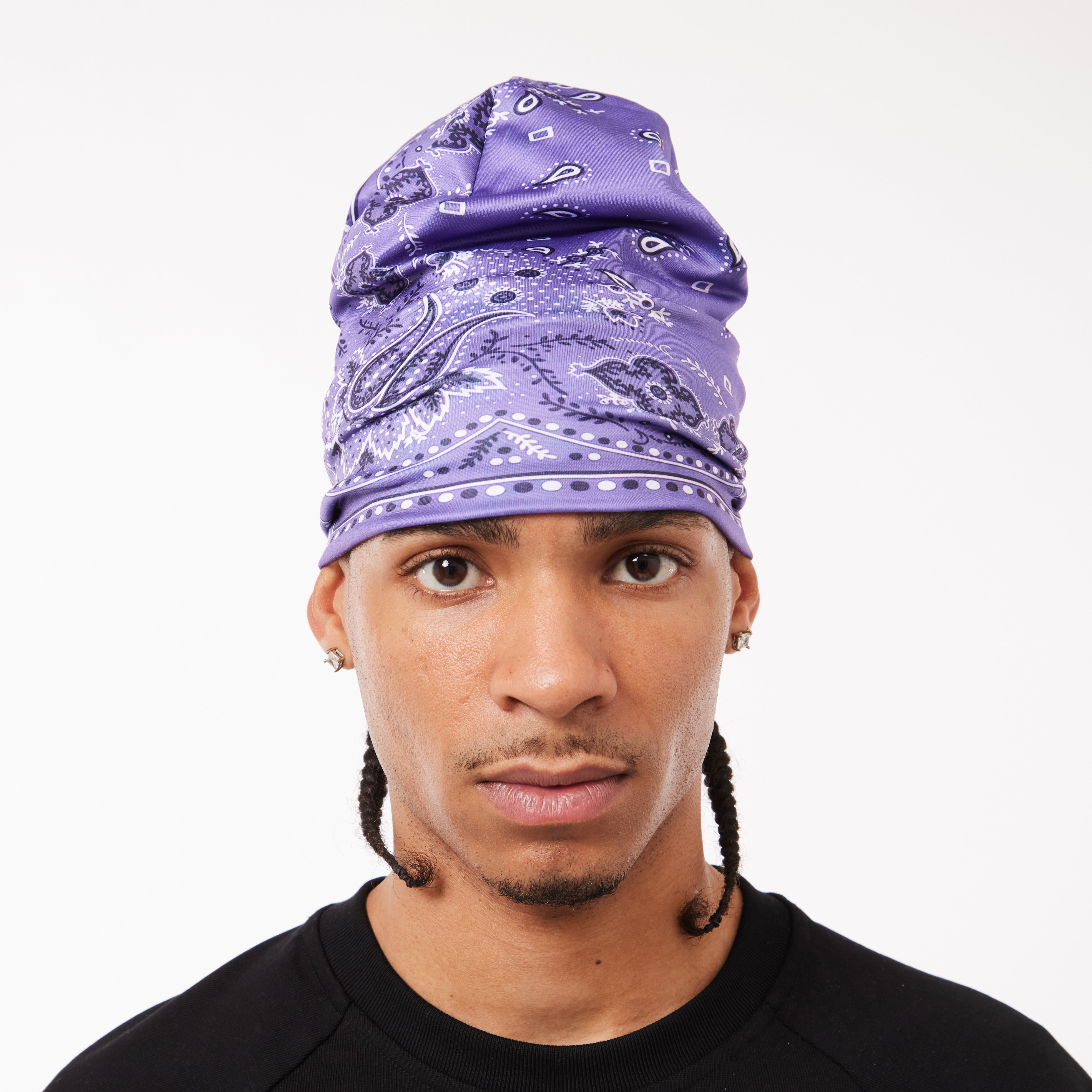 BIG SKULL BEANIE - PURPLE BANDANA