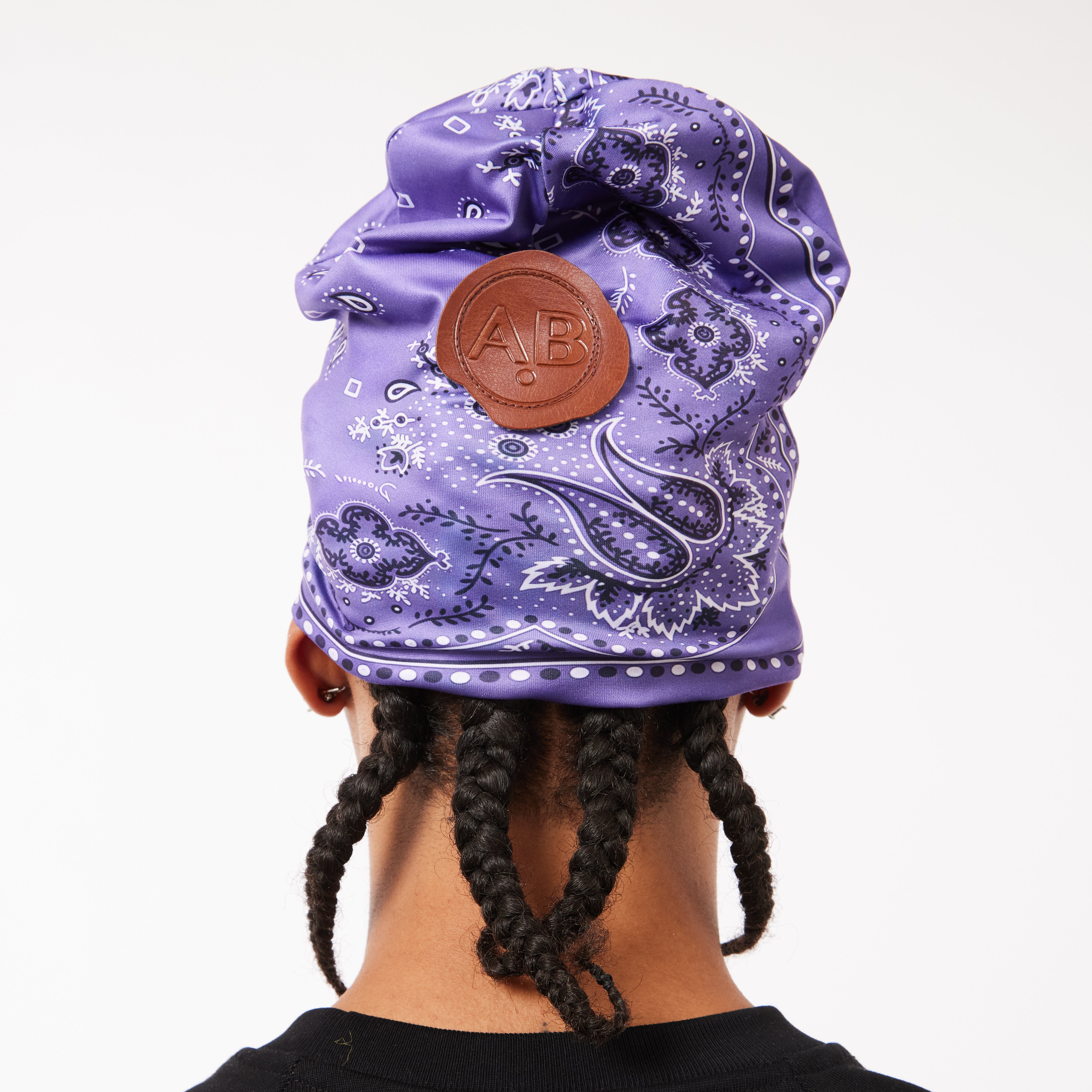 BIG SKULL BEANIE - PURPLE BANDANA