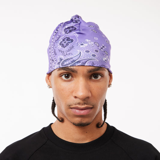SKULL BEANIE - PURPLE BANDANA
