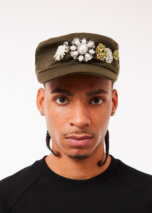 EMBELLISHMENT CAP - OLIVE