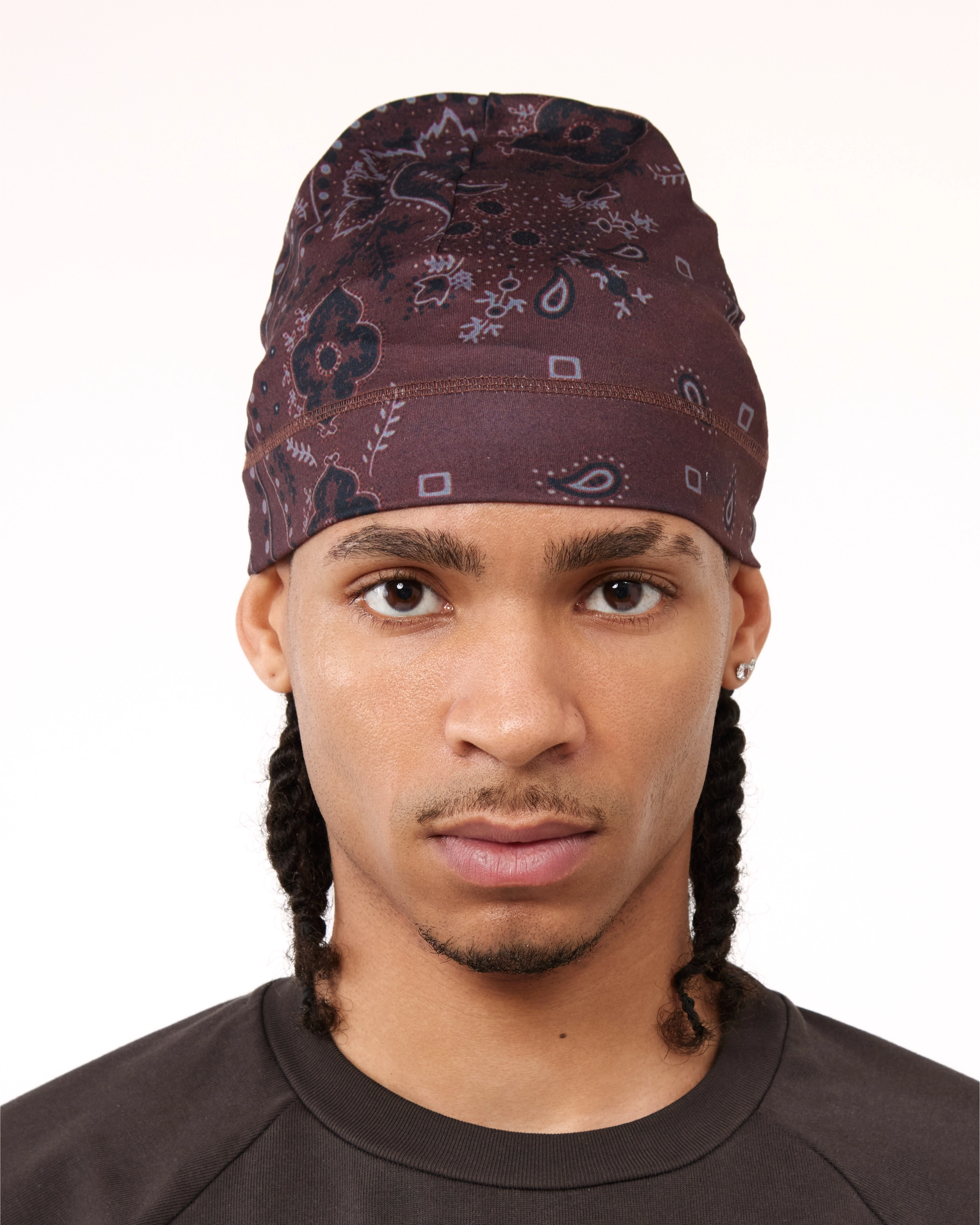 SKULL BEANIE - BROWN BANDANA