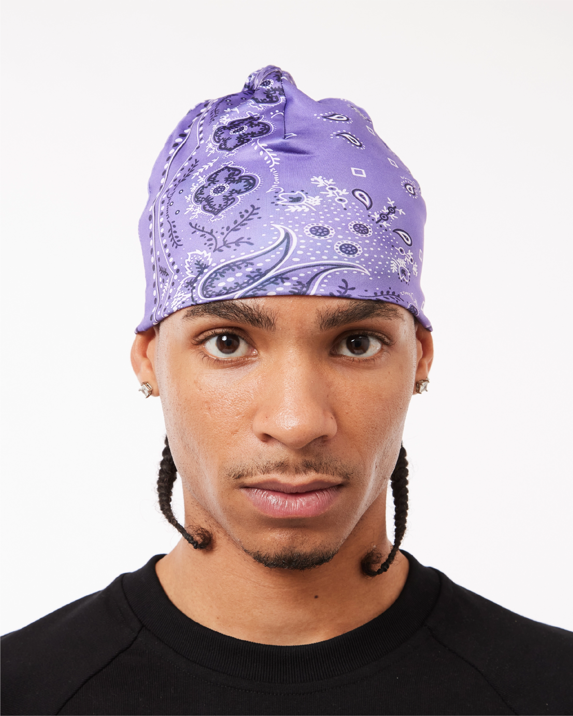 SKULL BEANIE - PURPLE BANDANA